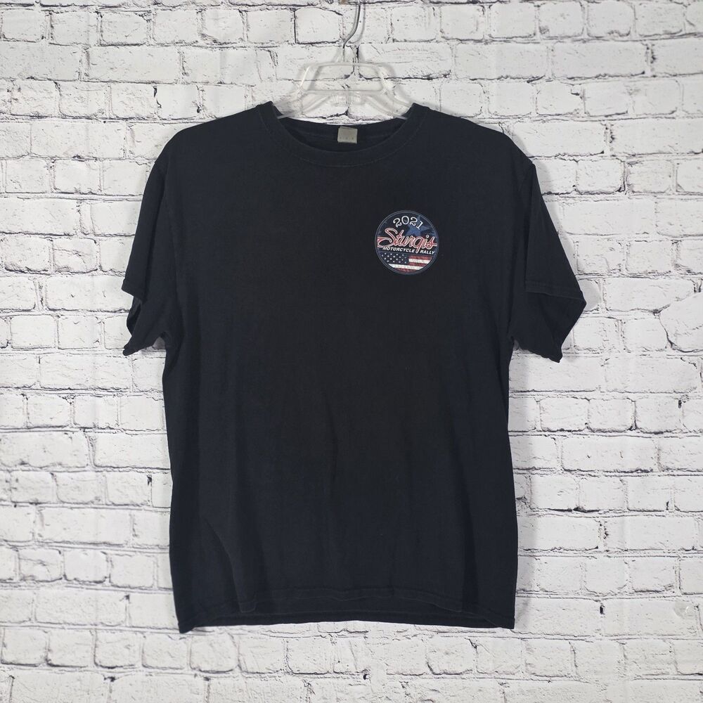 2021 Men's Sturgis Large Black Main Street Black Hills Rally Motorcycle T-Shirt
